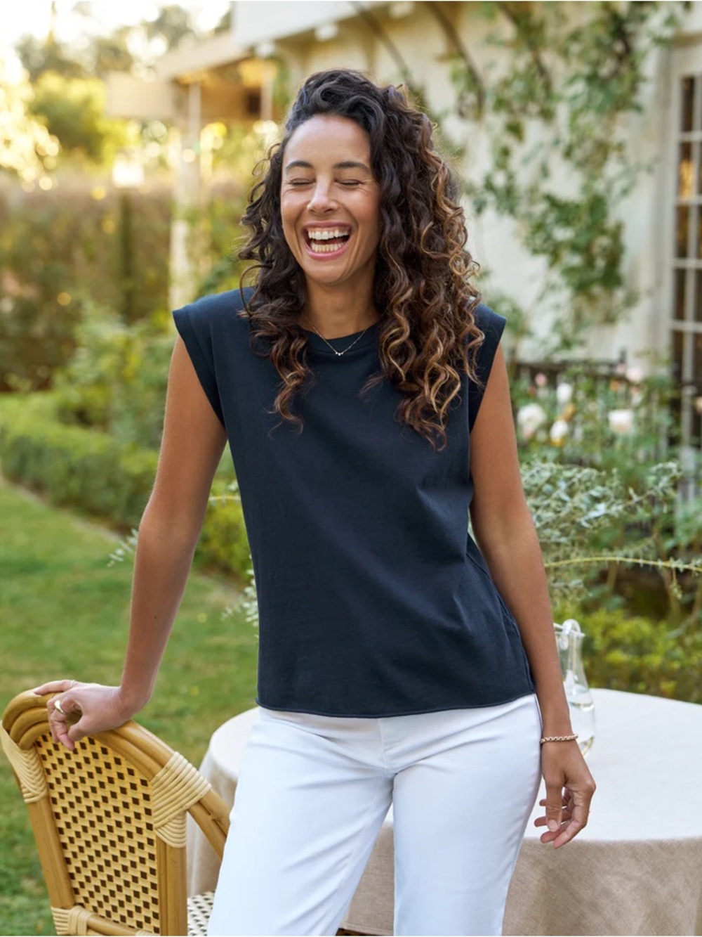 Frank & Eileen AIDEN Vintage Jersey Muscle Tee Sz M British Royal Navy